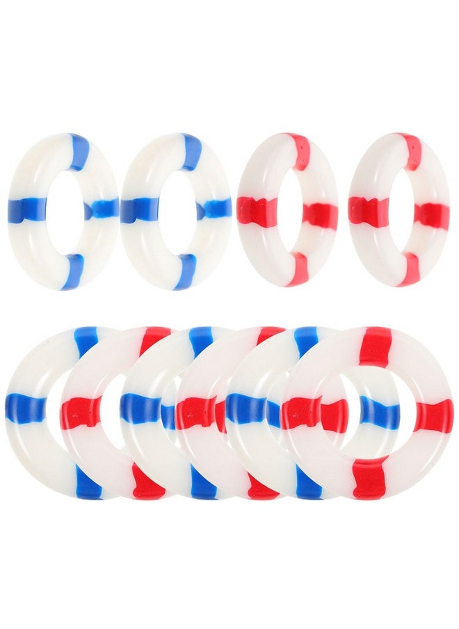 BESTOYARD BESTOYARD 50pcs Micro Landscape Life Ring Mini Nautical Buoy Miniature Lifebuoy The Mediterranean Beach Figurines Miniature Life Ring Coastal for Flowers Wedding Baby Decor  - Image 1