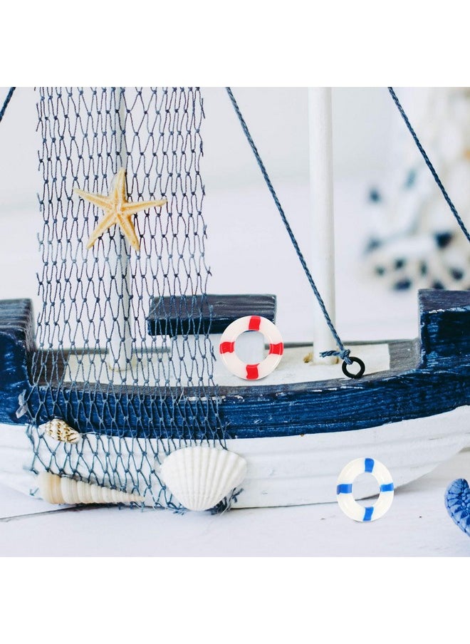 BESTOYARD BESTOYARD 50pcs Micro Landscape Life Ring Mini Nautical Buoy Miniature Lifebuoy The Mediterranean Beach Figurines Miniature Life Ring Coastal for Flowers Wedding Baby Decor  - Image 4