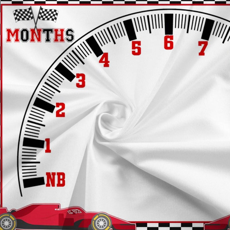 CSFOTO Racing Car Baby Monthly Milestone Blanket Newborn Growth Record Prop Milestone Blanket for Baby Boy Photography Props for Newborn Baby Shower 60"x40" with Frames - Image 3