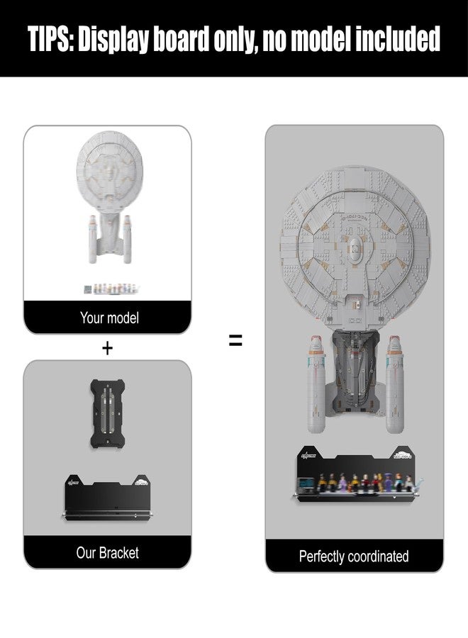NAOCARD حامل عرض أكريليك جداري من NAOCARD لسفينة يو إس إس إنتربرايز NCC-1701 (رقم الموديل 10356) - رف عائم آمن، لعرض نموذجك بشكل مثالي - Image 5