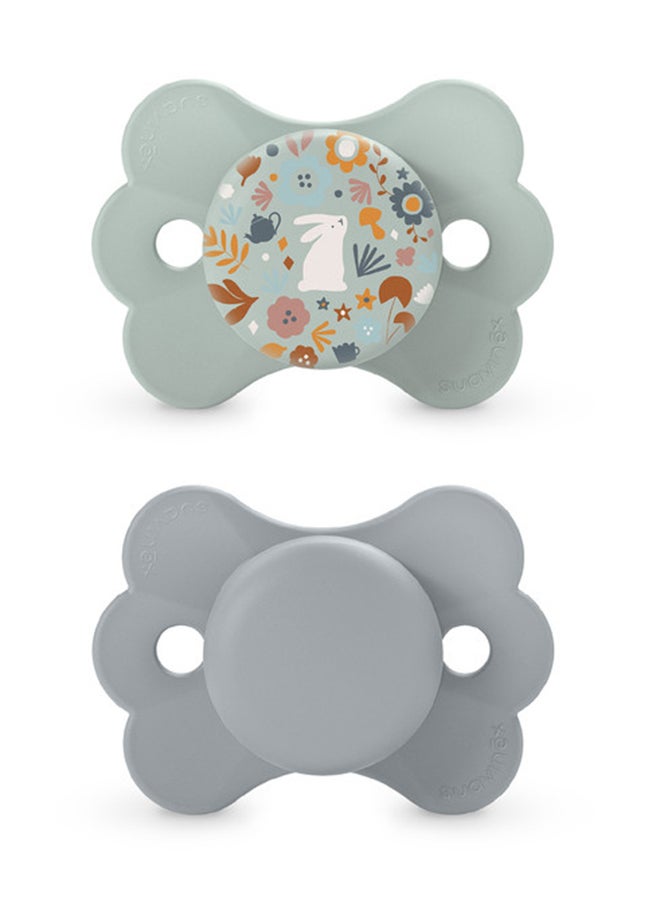 SUAVINEX Sx Pro Ultra Soft Butterfly Shape Baby Pacifier For Babies 6-18 Months With Silicone Nipple Physiological Teat Safe For Baby Pack Of 2 - Blue - Image 1