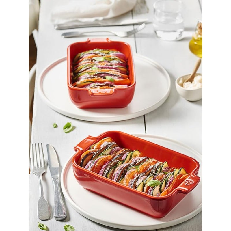 Oven dish for baking and serving, ceramic, slate color, thermal and mechanical shock resistant from -20 to 250C with ergonomic handles - Image 2