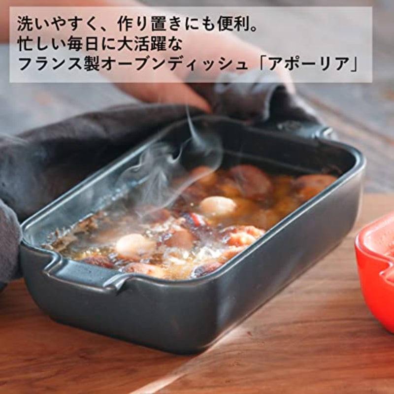 Oven dish for baking and serving, ceramic, slate color, thermal and mechanical shock resistant from -20 to 250C with ergonomic handles - Image 3