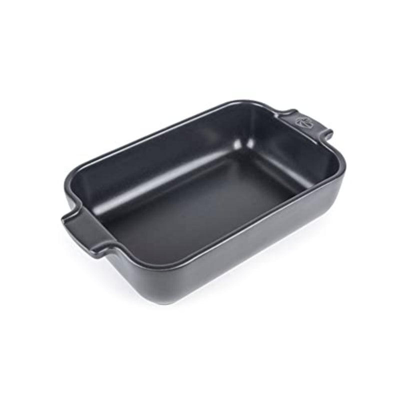 Oven dish for baking and serving, ceramic, slate color, thermal and mechanical shock resistant from -20 to 250C with ergonomic handles - Image 1