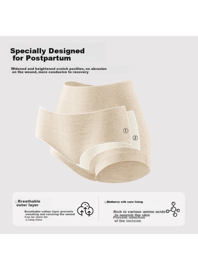 Mei Ya Ting Postpartum High Waist Abdominal Control Panties For Women, C-section Recovery, Antibacterial, Seamless, Non-irritating, Short Shorts - Image 2
