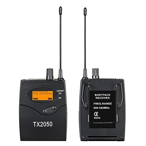 OPQRST 8 Bodypacks Wireless in Ear Monitor System 2 Channel Recording Headphone Studio Monitor Transmitter Monitoring Type for Stage Church Band Musicians School 338ft Range - Image 4