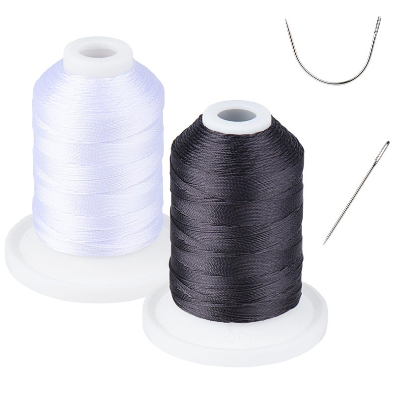 UV Resistant Simthread 100 Polyester Bonded Thread Tex 69 12wt 250 Yards 1 White 1 Black