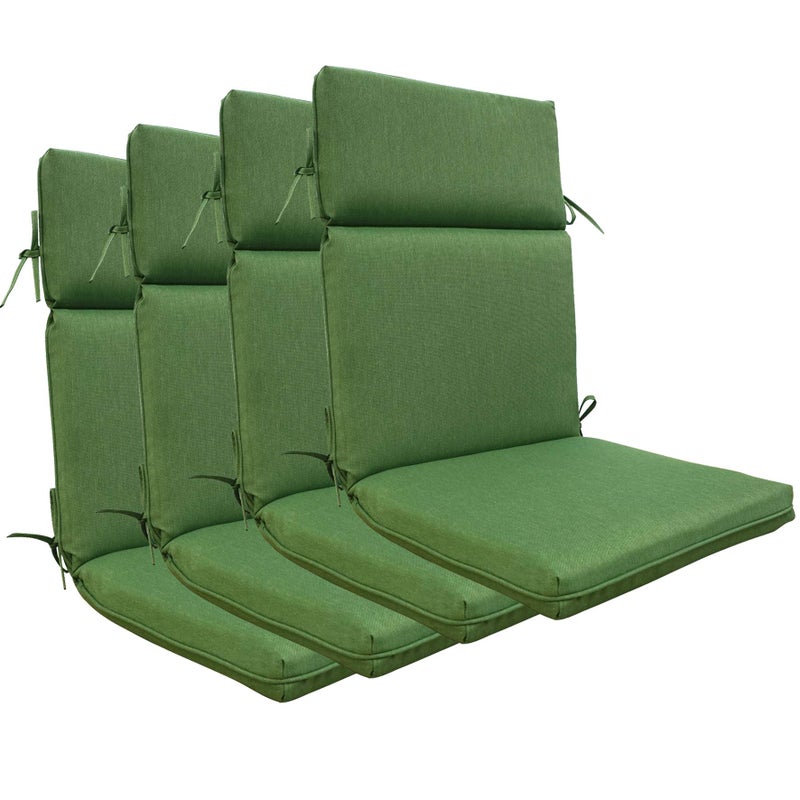 BOSSIMA Indoor Outdoor High Back Chair Cushions Replacement Patio Chair Seat Cushions Set of 4 Olefin Deep Green