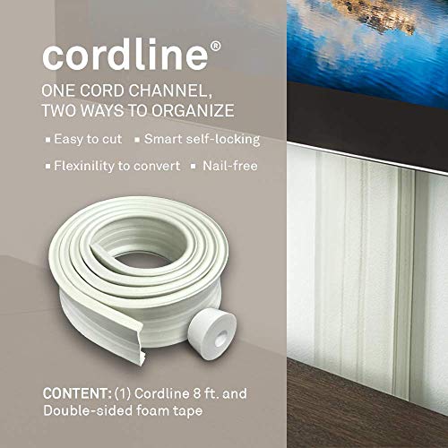 UT Wire Cordline 2-Way Cord Channel in Paintable White, 8-ft Continuous Roll - Image 2