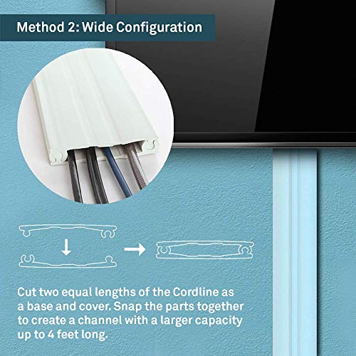 UT Wire Cordline 2-Way Cord Channel in Paintable White, 8-ft Continuous Roll - Image 4