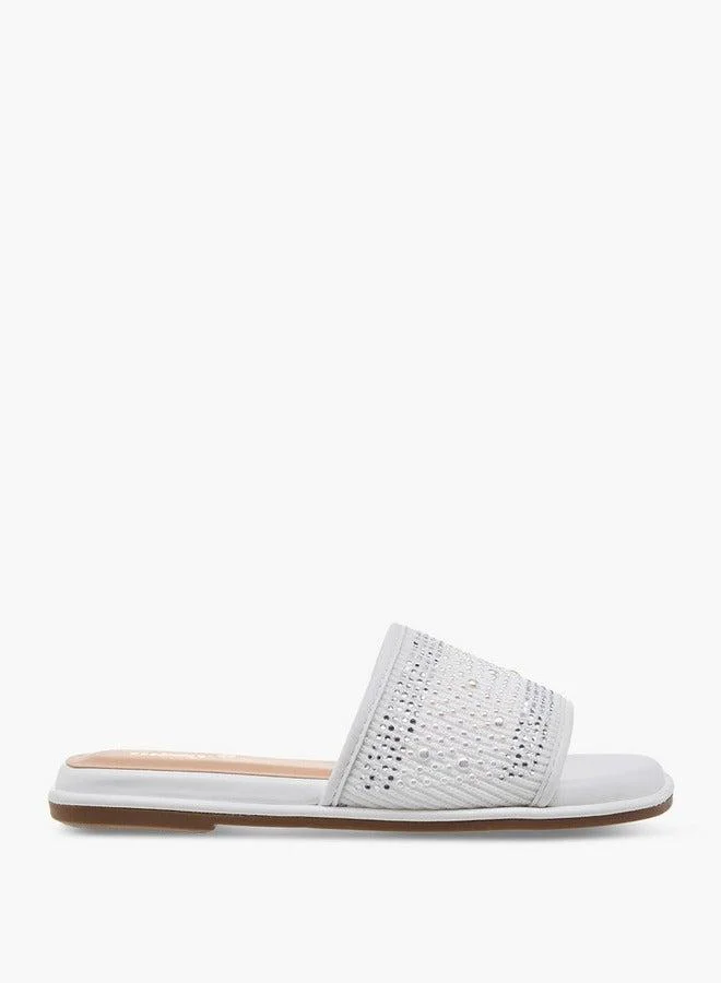 Little Missy Girls Embellished Slip-On Flat Sandals