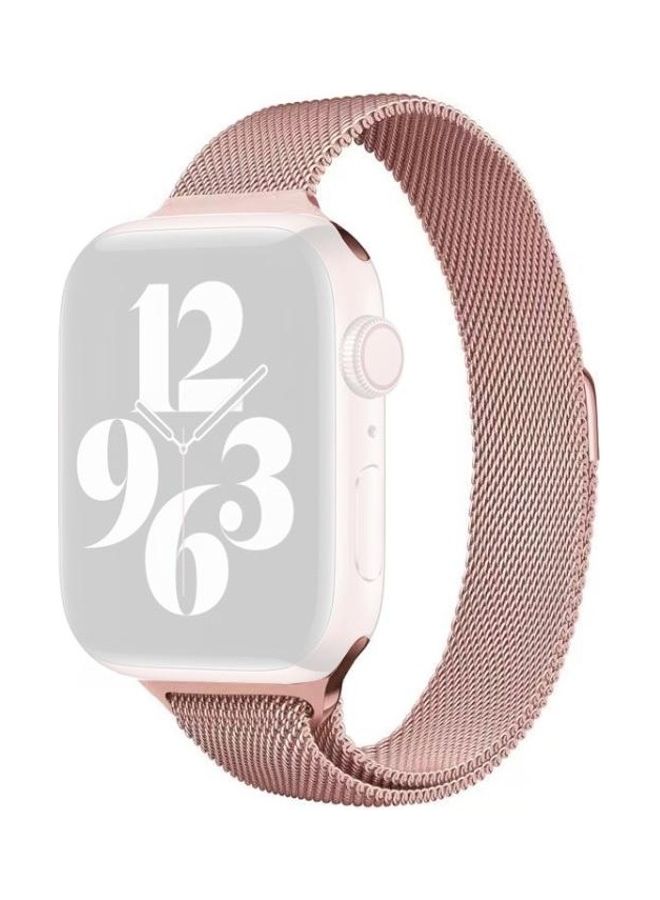 NIBEMINENT Milan Loopback Small Waist Replacement Watchband For Apple Watch Series 7/6/5/4/3/2/1/SE 41/40/38mm Rose Gold - Image 1