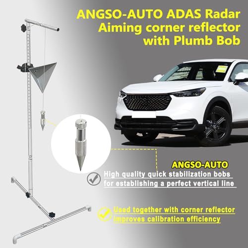 ANGSO-AUTO ADAS Calibration Tool Automotive Radar Aiming Corner Reflector Kit Included Plumb Bobs with String Graduated 030 cm Scale Car Calibration Kit Compatible with Kia Honda Toyota Mazda Ford GM Hyundai - Image 3