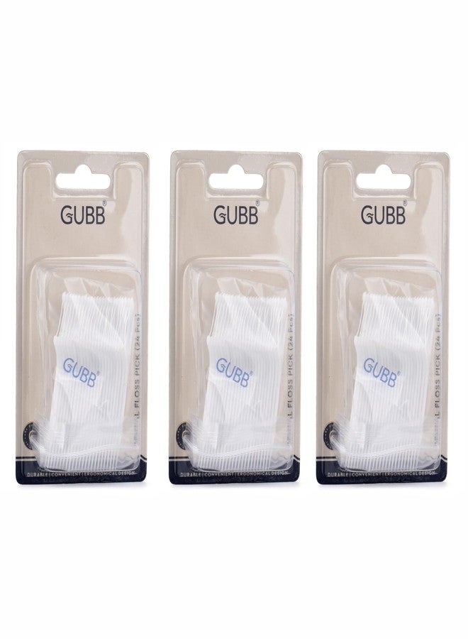GUBB Dental Floss Toothpicks - Oral Hygiene Essential for Men & Women with Extra Strong Thread, Easy Access Design & Comfortable Grip| Gentle on Gums, Harsh on Bacteria | Pack of 3-72 Tooth picks - Image 1