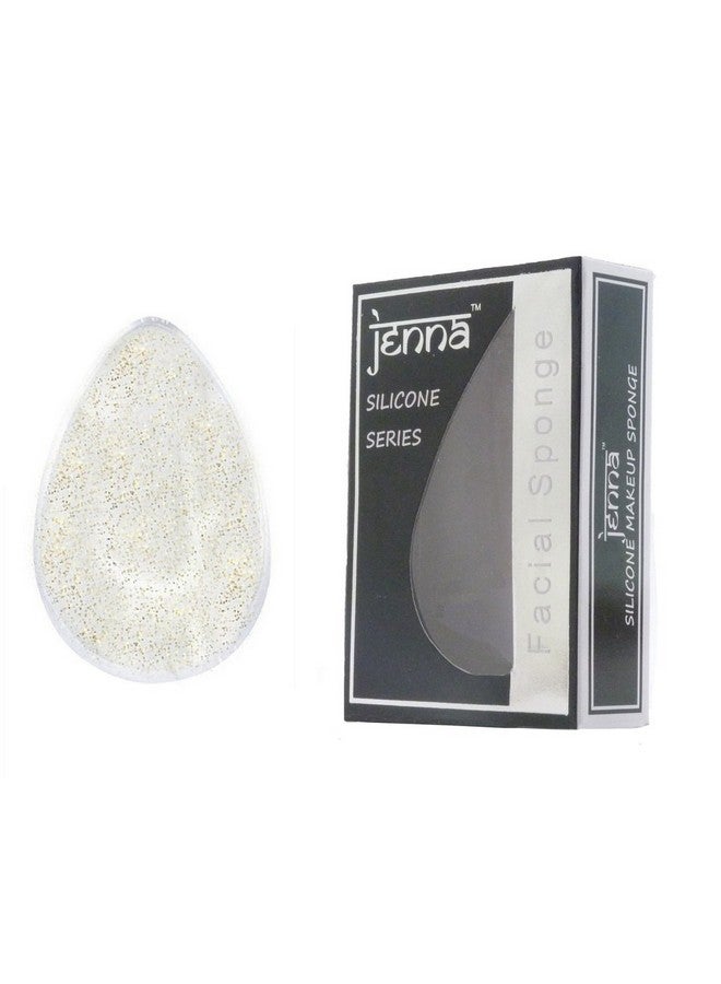 Jenna Silicone Makeup Sponge, Glitter Drop, White
