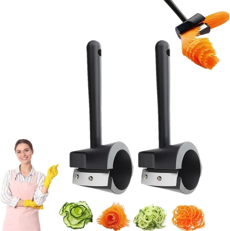 Much Hotter Vegetable Curler, Carrot Curler and Peeler, Spiral Shred Carving Slicer, Fruit Carving Tools,Kitchen Creative Cut Flower Tool,Rotatable Blade Peeler for Carrots, Potatoes, Cucumbe - Image 1