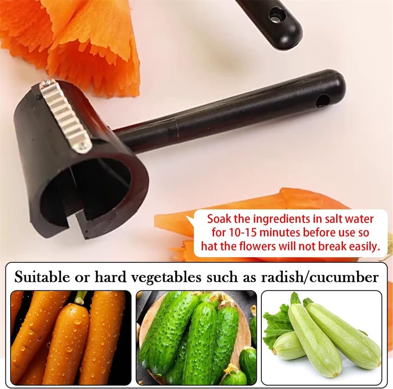 Much Hotter Vegetable Curler, Carrot Curler and Peeler, Spiral Shred Carving Slicer, Fruit Carving Tools,Kitchen Creative Cut Flower Tool,Rotatable Blade Peeler for Carrots, Potatoes, Cucumbe - Image 5