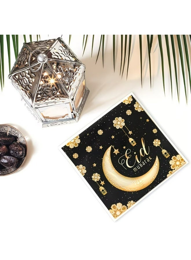 Kandid 50pcs Eid Black & Gold Self-Sealing Candy Bags, Crescent Moon, Lantern & Star Pattern Eid Mubarak Gift Bags, Gift Packaging Bags, Chocolate Cookies Baking Bags, Candy Packaging Bags, Ramadan Decorations, Eid Mubarak Decorations, Ramadan Party Supplies - Image 5