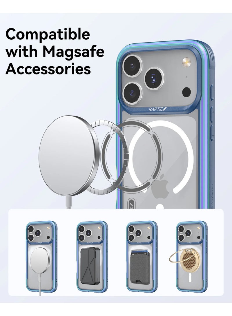RAPTIC حافظة شيلد كلاسيك لجهاز آيفون 17 برو ماكس [حماية من السقوط حتى 23 قدم] متوافقة مع ماغسيف مع إطار ألمنيوم مضاد للصدمات - متلألئة - Image 5