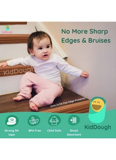KidDough Baby Proofing Flat Edge Protector - 2 Mtrs Safety Strip, Furniture Edge Protector, Adjustable Dense Edge Guard For Kids Safety, Shock Absorbant Edge Protector, Baby Safety Products,Wood Color  - Image 4