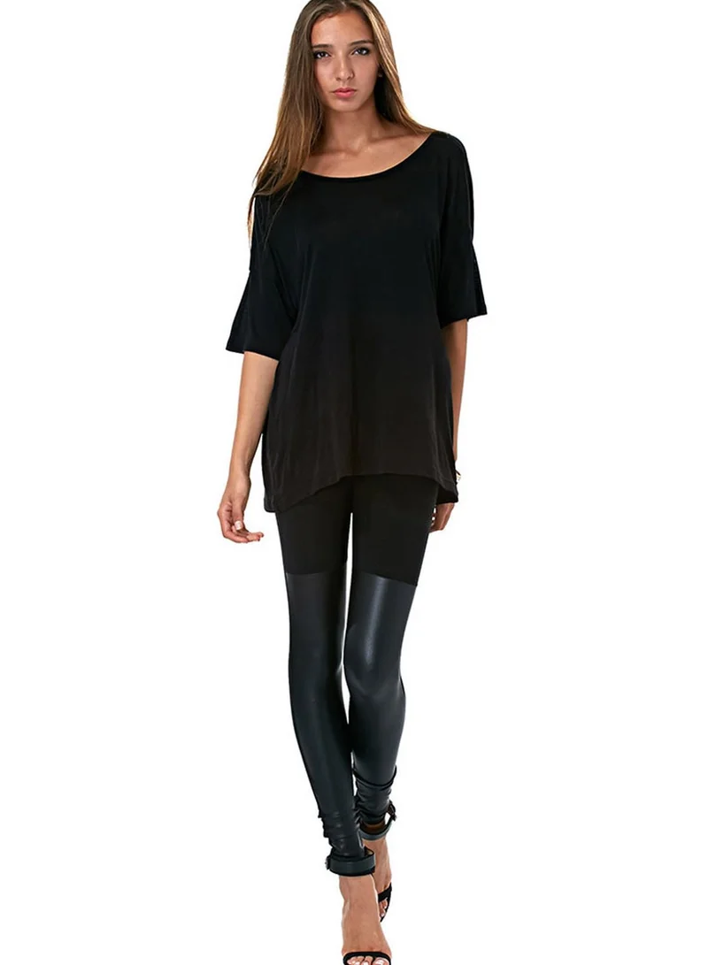 Ginger Leather Patch Leggings