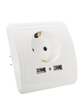 DIXINGE 2A Dual USB Port Wall Charger Adapter 16A EU Plug Socket Power Outlet Panel(White) - pzsku/Z4B7B0E690BDCAA85F161Z/45/_/1734543951/8c8bbe2d-bb6d-47b6-92bb-751e1326cd64