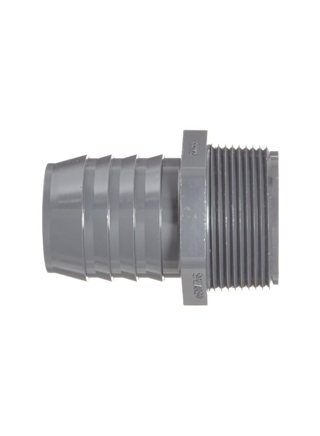 محولات أنابيب PVC، محول، الجدول 40، رمادي، بارب x NPT ذكر 1-1/2" 1436-015 1 - Image 2