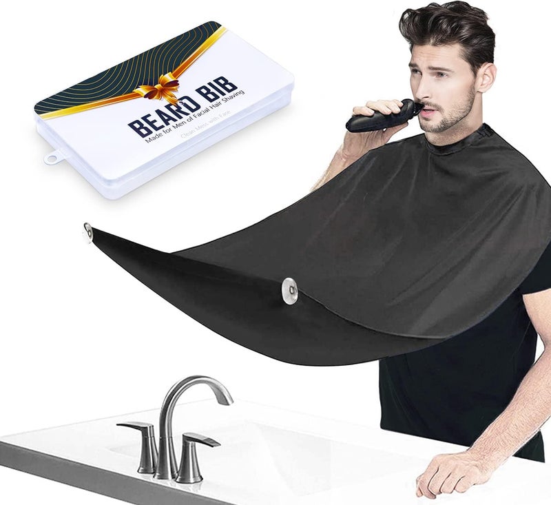 Leaflai Beard Bib Apron, Beard Hair Catcher for Men Shaving & Trimming Non-Stick Waterproof Grooming Cloth with 3 Suction Cups & A Box Valentines Gifts for Men Him Boyfriend - Image 1