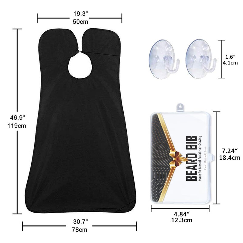 Leaflai Beard Bib Apron, Beard Hair Catcher for Men Shaving & Trimming Non-Stick Waterproof Grooming Cloth with 3 Suction Cups & A Box Valentines Gifts for Men Him Boyfriend - Image 2