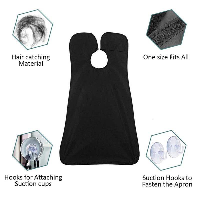 Leaflai Beard Bib Apron, Beard Hair Catcher for Men Shaving & Trimming Non-Stick Waterproof Grooming Cloth with 3 Suction Cups & A Box Valentines Gifts for Men Him Boyfriend - Image 3