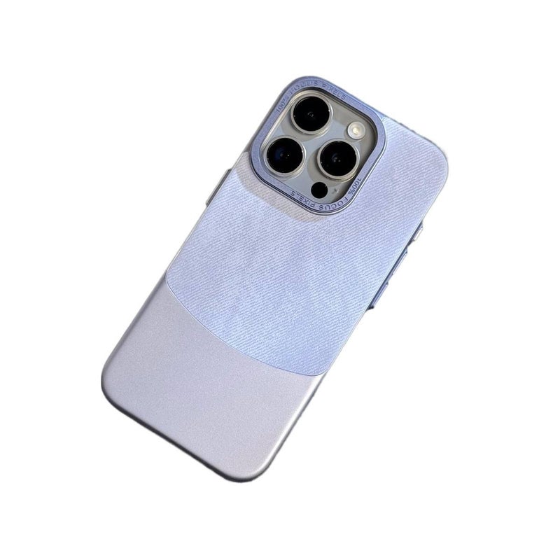 Fleece Texture Protective Case for iPhone 16 / 16 Plus / 16 Pro / 16 Pro Max with Shockproof and Drop Protection plus Shockproof plus Anti-Fingerprint plus Splicing Contrast Color in Purple - Image 1