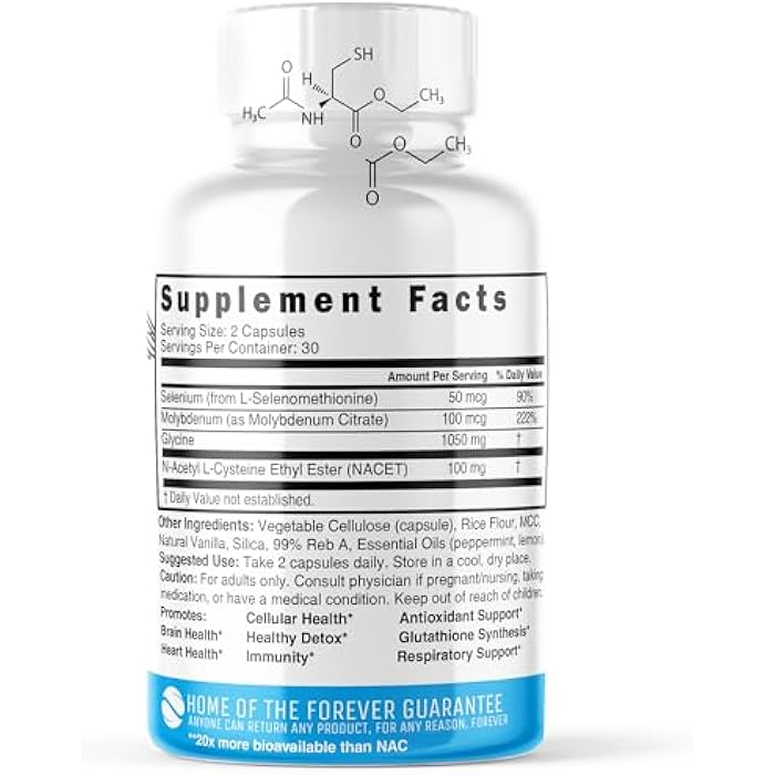 Nature'S Fusions GlyNAC-ET NAC Supplement N-Acetyl Cysteine Ethyl Ester (Pack of 2) - 20x More Bioavailable Than GlyNAC - Glycine & N-acetylcysteine Ethyl Ester Anti Aging Supplement, Boost Glutathione (120 Capsules) - Image 2