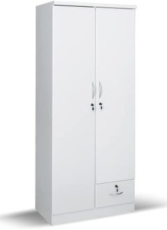 SILA 2 Door Wooden Wardrobe Cabinet Cupboard Engineered Wood With 1 Lockable Drawer Perfect Modern Stylish Heavy Duty  - Image 1