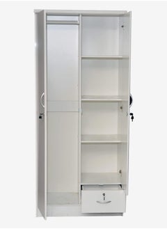 SILA 2 Door Wooden Wardrobe Cabinet Cupboard Engineered Wood With 1 Lockable Drawer Perfect Modern Stylish Heavy Duty  - Image 2