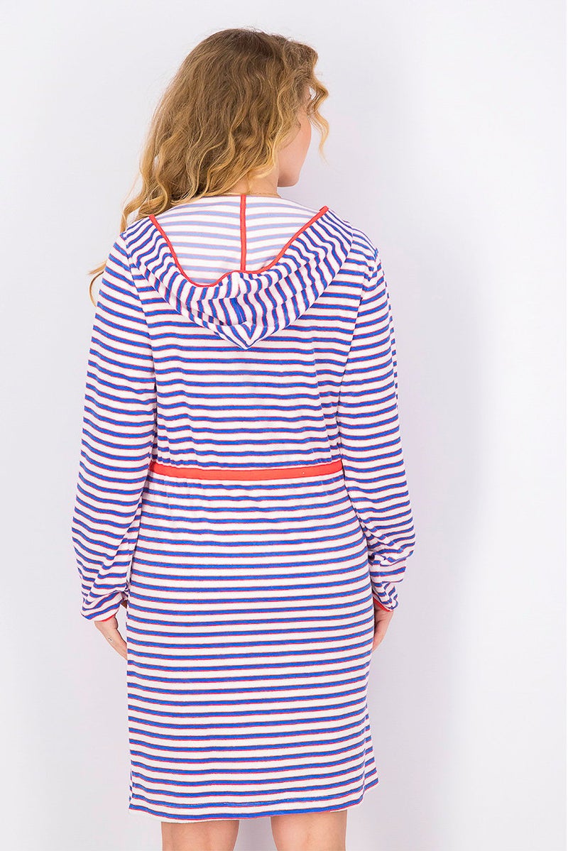 Tchibo Women Stripe Long Sleeve Dressing Gown, White - Image 4