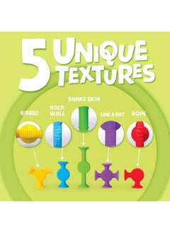 BUNMO BUNMO Suction Bath Toys - Stocking Stuffers for Kids - No Mold Bath Toy - Hours of Fun - Fine Motor Skills - Stimulating & Addictive Sensory Suction Toy - Kids Stocking Stuffers - Textured 10 Pack  - Image 5