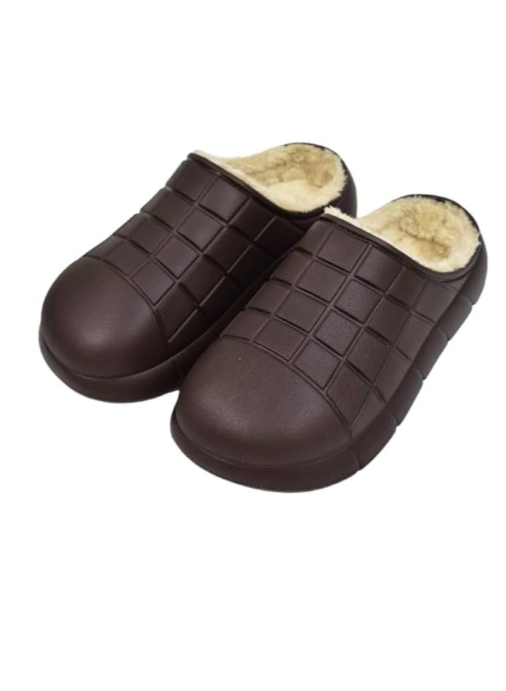 Unisex Fur Lined Winter Slippers - Stylish Design - Assorted Colors - Image 1