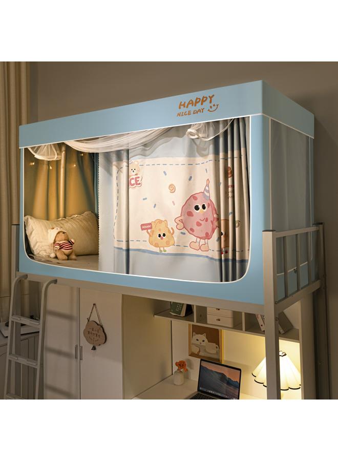 Bluejw New Installation-free Strong Shading Student Bed Curtain Mosquito Net Three-door Dormitory Single Upper And Lower Bed Curtain Wholesale - Image 1
