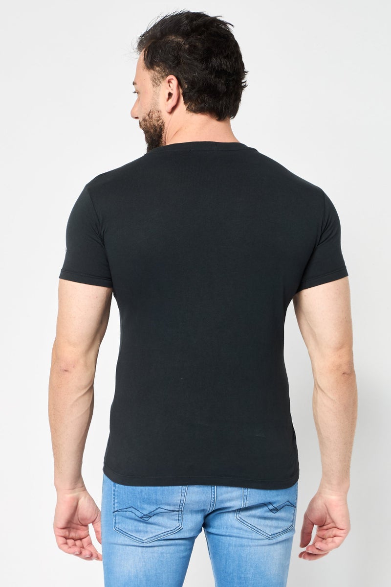 Replay Men Crew Neck Short Sleeves Brand Logo T-Shirt, Black - Image 4