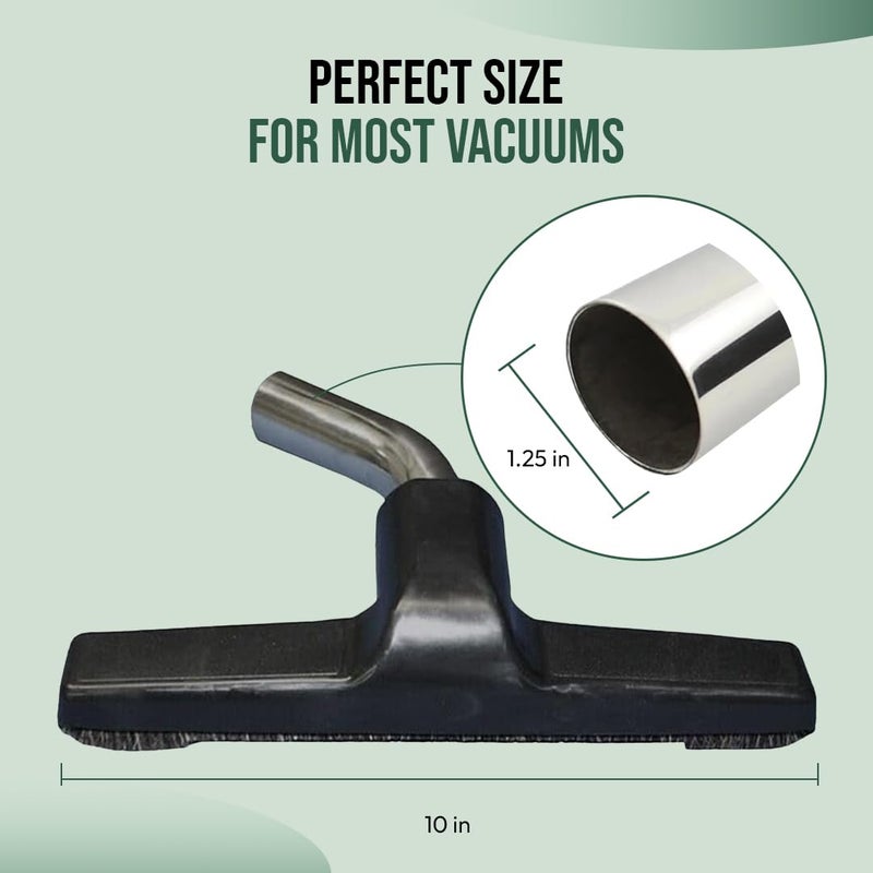 Selgo Hardwood Eureka & Universal Vacuum Cleaner Floor Brush 1 Â¼ inch (1.25'') (32mm) Inner Diameter with Horse Hair Soft Bristles 10â€ Wide (Black - Metal) - Image 3