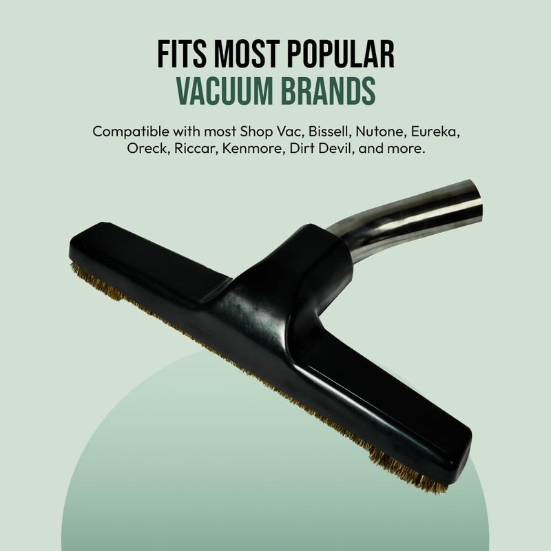 Selgo Hardwood Eureka & Universal Vacuum Cleaner Floor Brush 1 Â¼ inch (1.25'') (32mm) Inner Diameter with Horse Hair Soft Bristles 10â€ Wide (Black - Metal) - Image 4