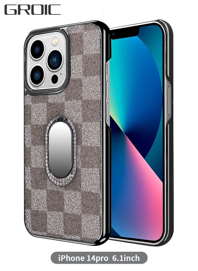 GROIC IPhone 14 Pro Case 6.1 Inch,Sparkle Diamond Cover Slim Protective Case,Back Case & Ring Stand + Camera Lens Protector IPhone 14 Pro Cover - Image 1
