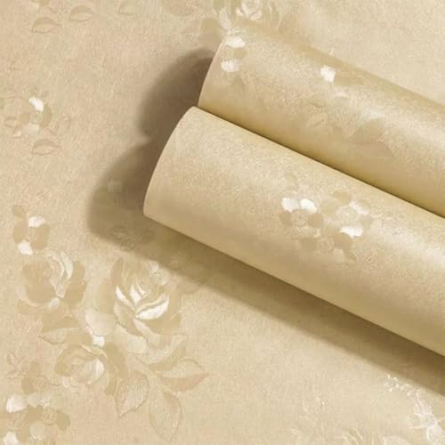 ELTON DIY Self Adhesive Rose Textured Wall Paper Wall Decal for Living Room Bed Room Interior Exterior Easily Removable Furniture Make Over Beige (45 x 600 Cms, Beige Rose, el2002) - Image 1