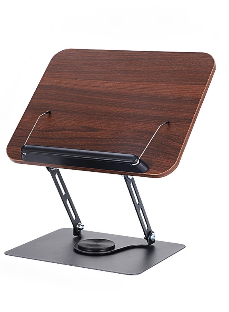 Reading bookshelf, 360° rotating base adjustable bookshelf, foldable design, easy to carry, elasticated clip design, more stable, suitable for office, kitchen, school textbooks, recipes, magazines, sheet music, tablets, laptops. - Image 1