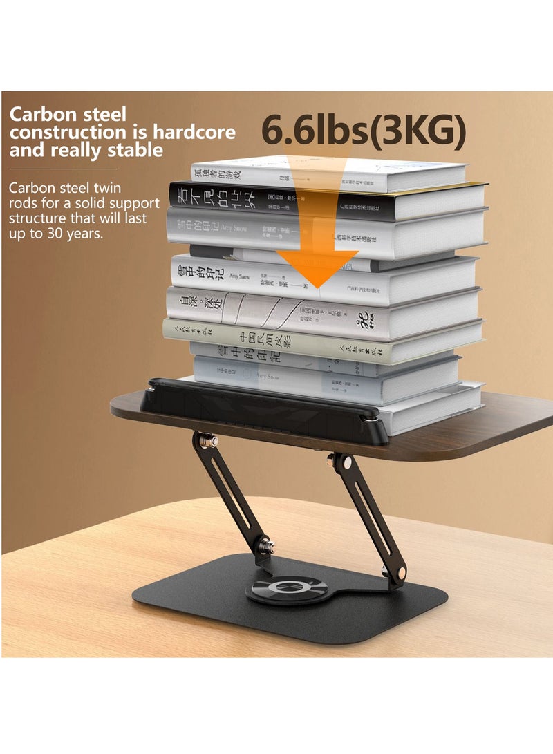 Reading bookshelf, 360° rotating base adjustable bookshelf, foldable design, easy to carry, elasticated clip design, more stable, suitable for office, kitchen, school textbooks, recipes, magazines, sheet music, tablets, laptops. - Image 5