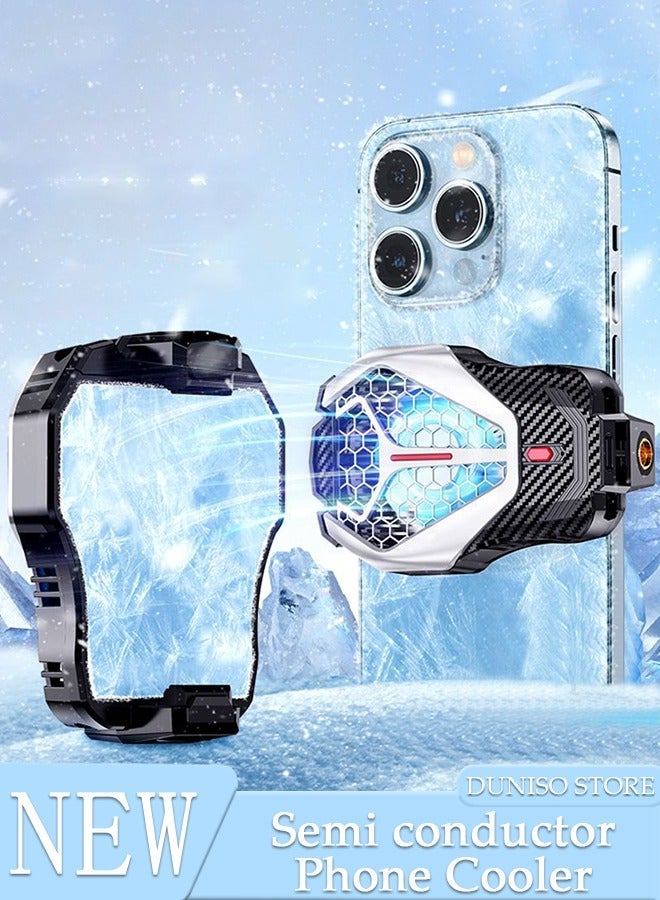 DUNISO Phone Cooler for Live Streaming and Gaming, Fast Phone Cooling Fan with Adjustable 3 Gear Wind Speed and Source Nipple, Fit All Types of iPhone Android Smartphones - Image 1