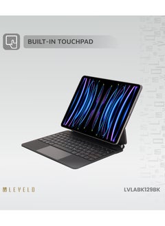 LEVELO AeroBoard Saffanio Leather Wireless Keyboard For iPad Pro 12.9" - Black  - Image 4