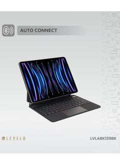 LEVELO AeroBoard Saffanio Leather Wireless Keyboard For iPad Pro 12.9" - Black  - Image 5