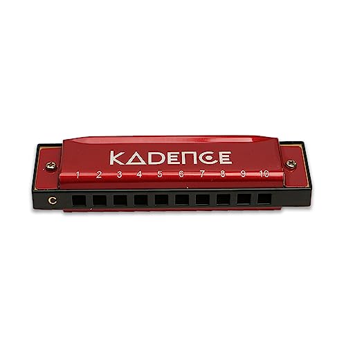 Kadence T104-RD Diatonic Harmonica | Key of C with 10 Holes and 20 Tones | Portable Mouth Organ with Hard Case | Includes Learning Course | Red - Image 3