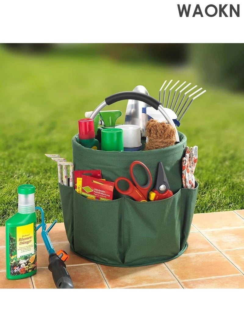 WAOKN XL Tool Organizer Bucket Storage Bag with Garden Tool Sets, Tote Bucket Tool Organizer, Duty Hard Home Organizer Oxford Bag, Garden Tool Kit Holder for Indoor Outdoor - Image 4